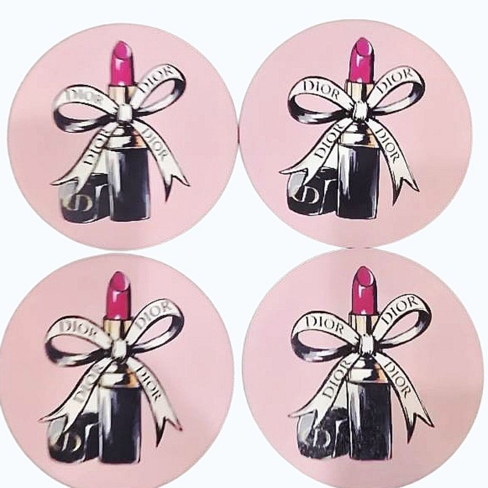 Amanda Greenwood Set Of 4 Dior Lipstick Decorative Coasters